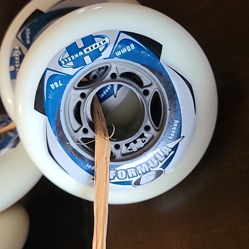 Hyperwheel White and Blue Indoor Hockey Formula G Wheels - Picture 4 of 5
